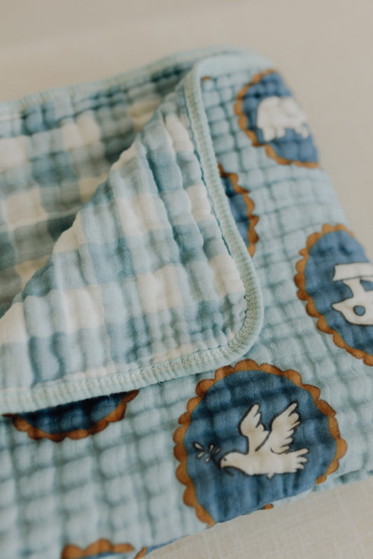 Noah's Ark Muslin Baby Blanket