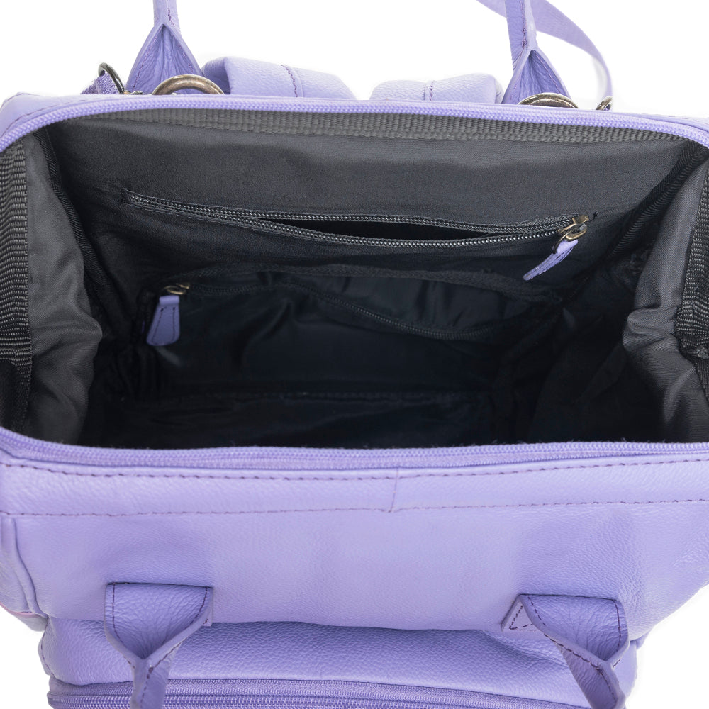 Canyon Colours Leather Diaper Backpack — Lavender