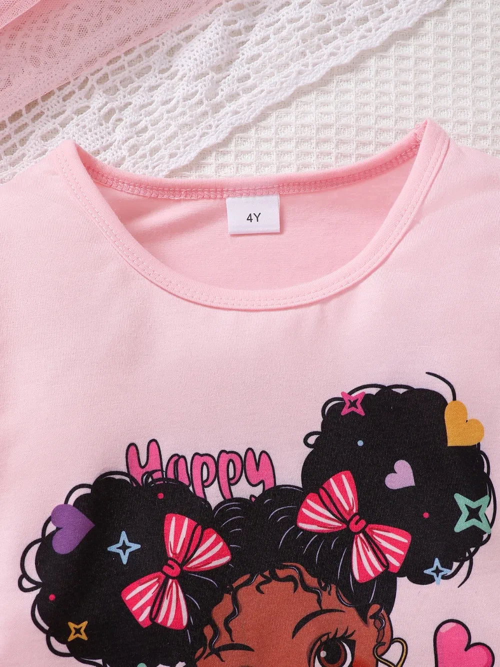 Cartoon Graphic Top and Pants Set