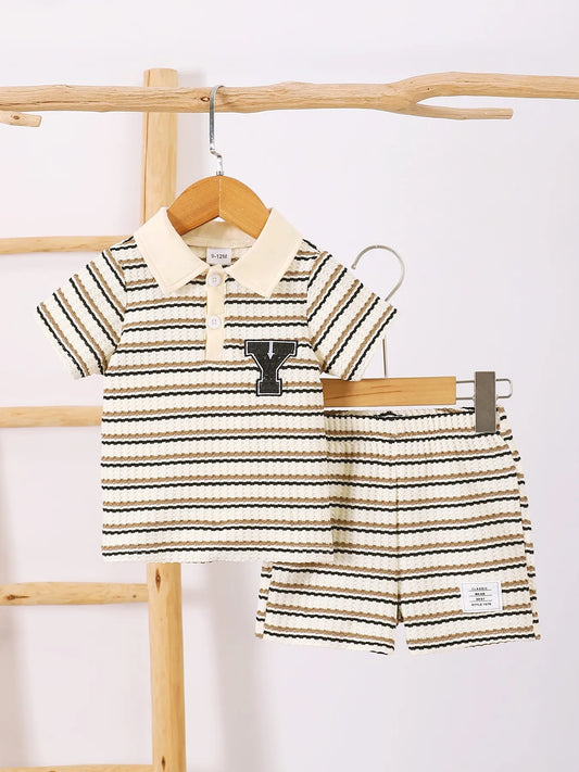 Striped Polo and Pants Set