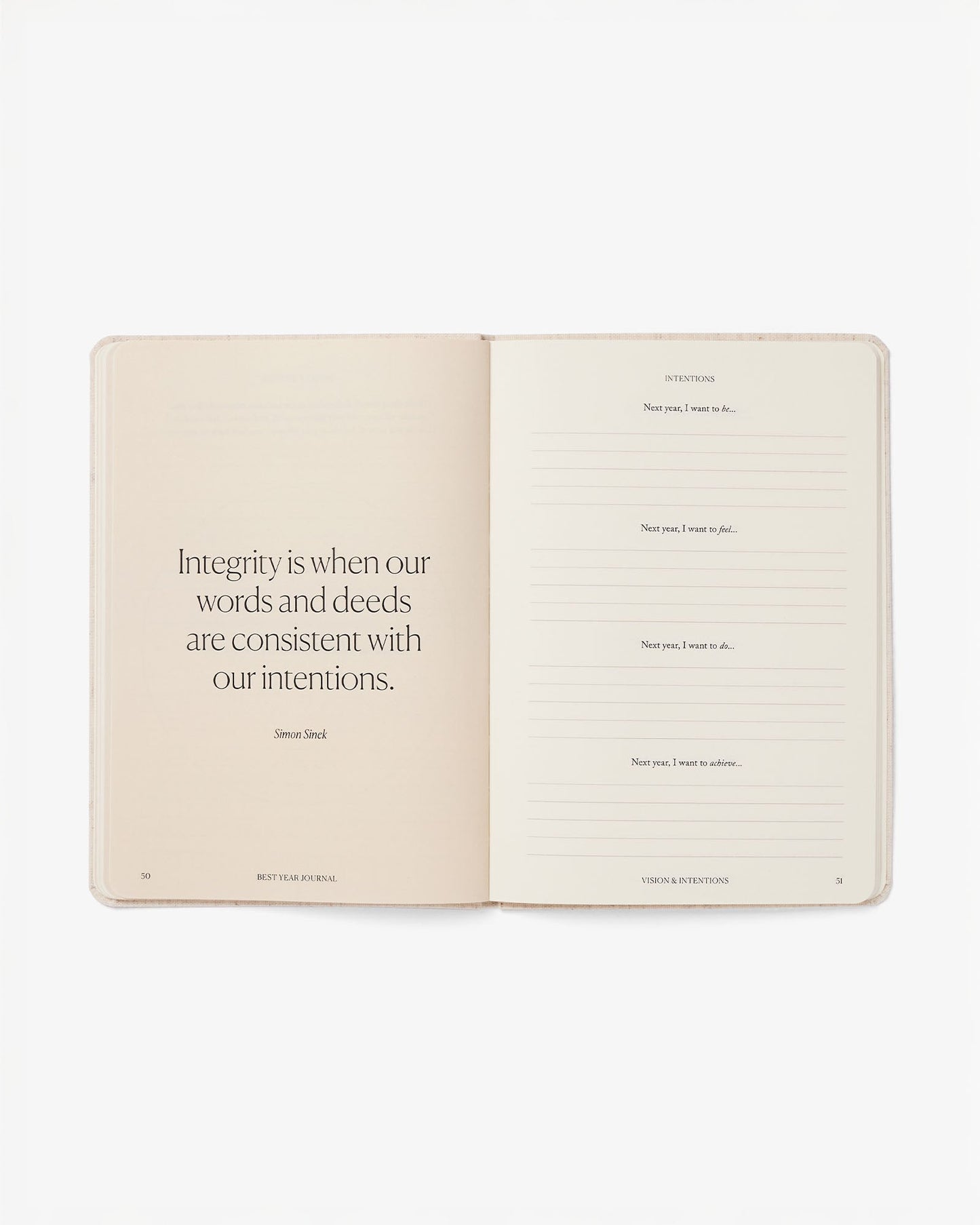 Best Year Journal in Oat Linen