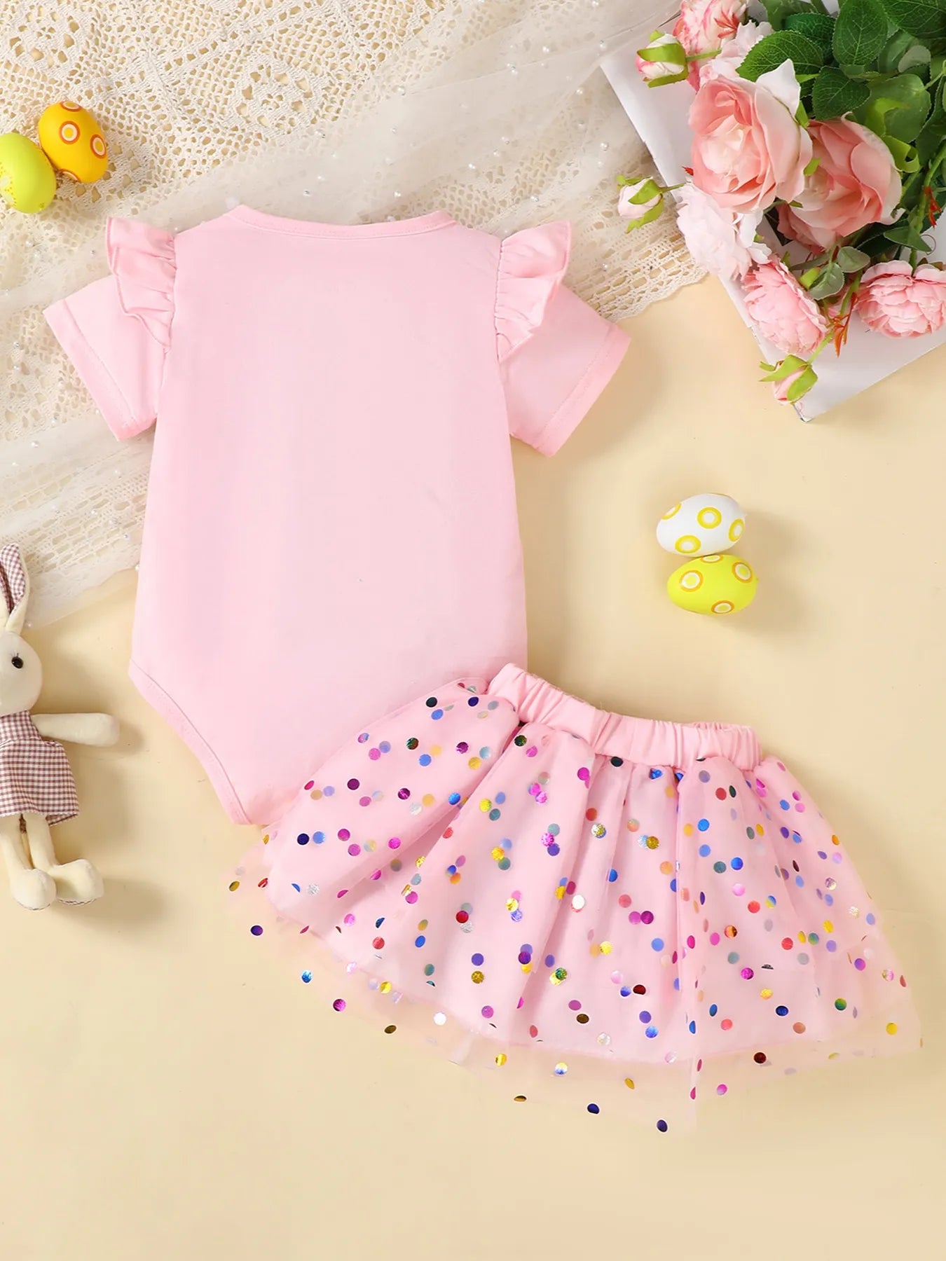 Ruffled Bodysuit and Skirt Set