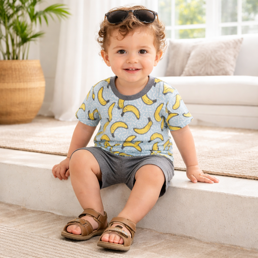 Banana Split Bamboo Tee + Cotton Shorts Set