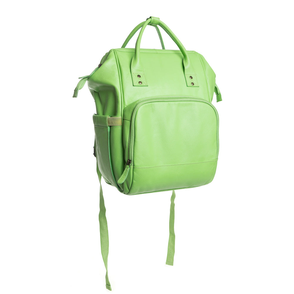 Canyon Colours Leather Diaper Backpack — Willow