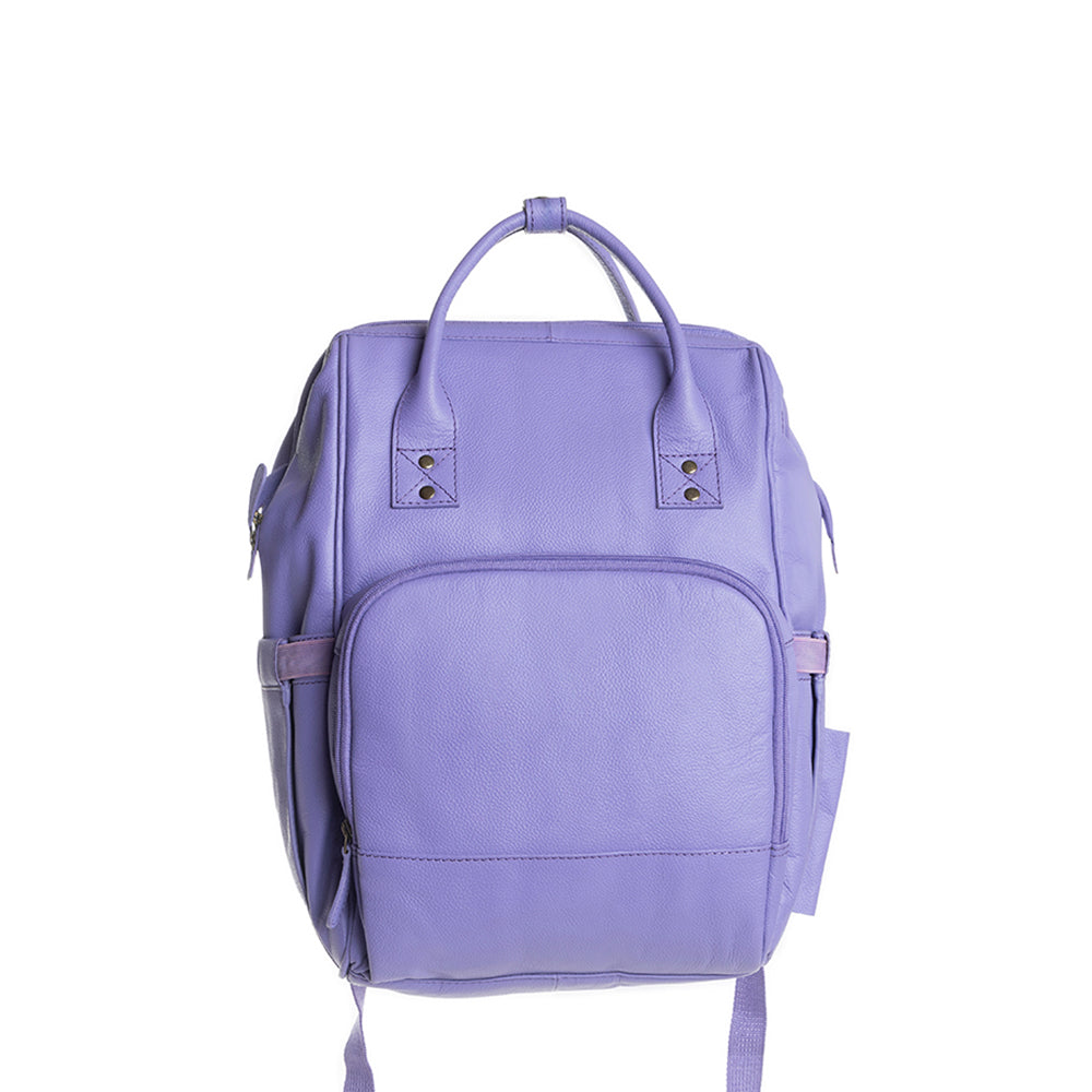 Canyon Colours Leather Diaper Backpack — Lavender