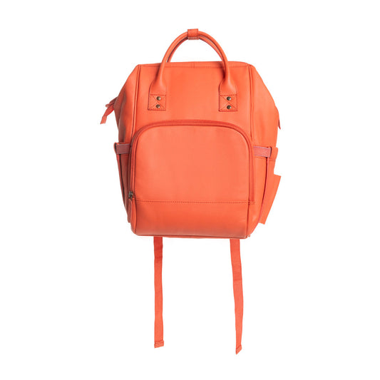 Canyon Colours Leather Diaper Backpack — Salmon