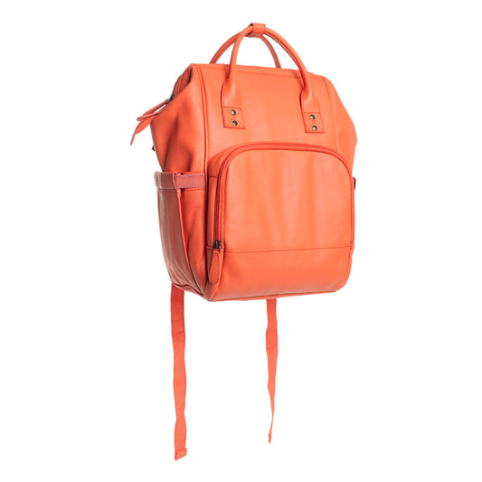 Canyon Colours Leather Diaper Backpack — Salmon
