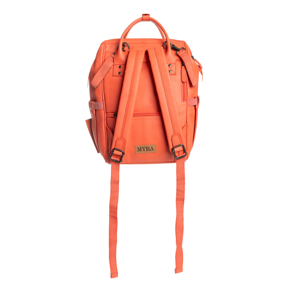Canyon Colours Leather Diaper Backpack — Salmon