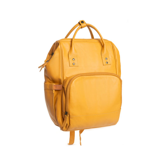 Canyon Colours Leather Diaper Backpack — Sunrise Yellow