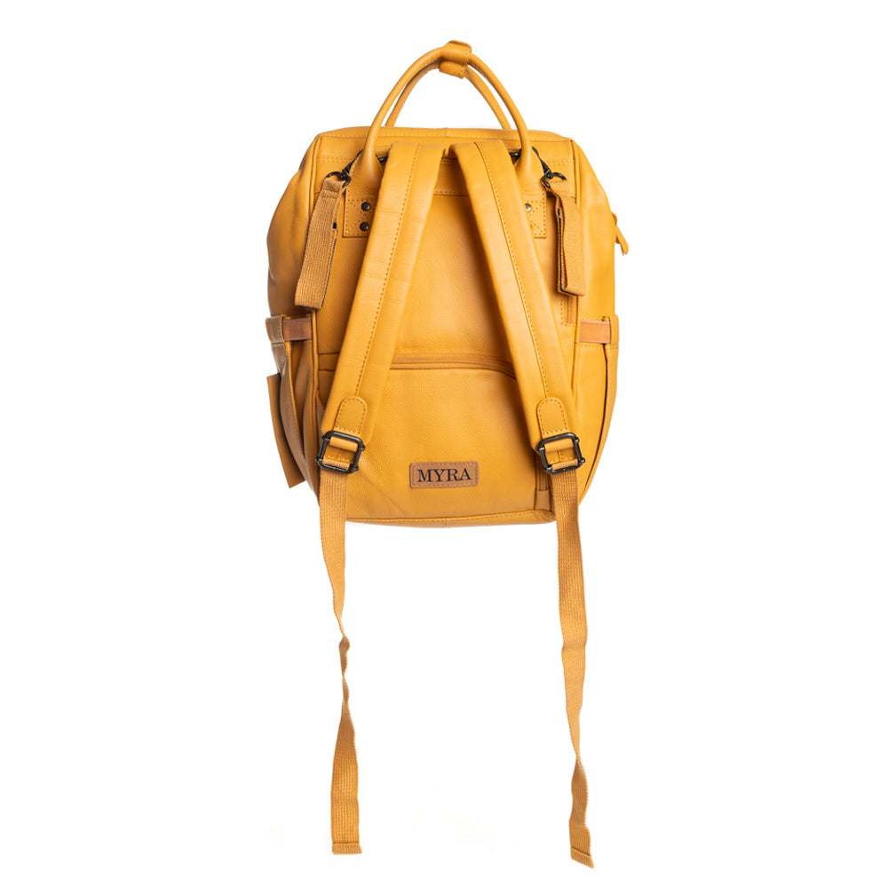 Canyon Colours Leather Diaper Backpack — Sunrise Yellow