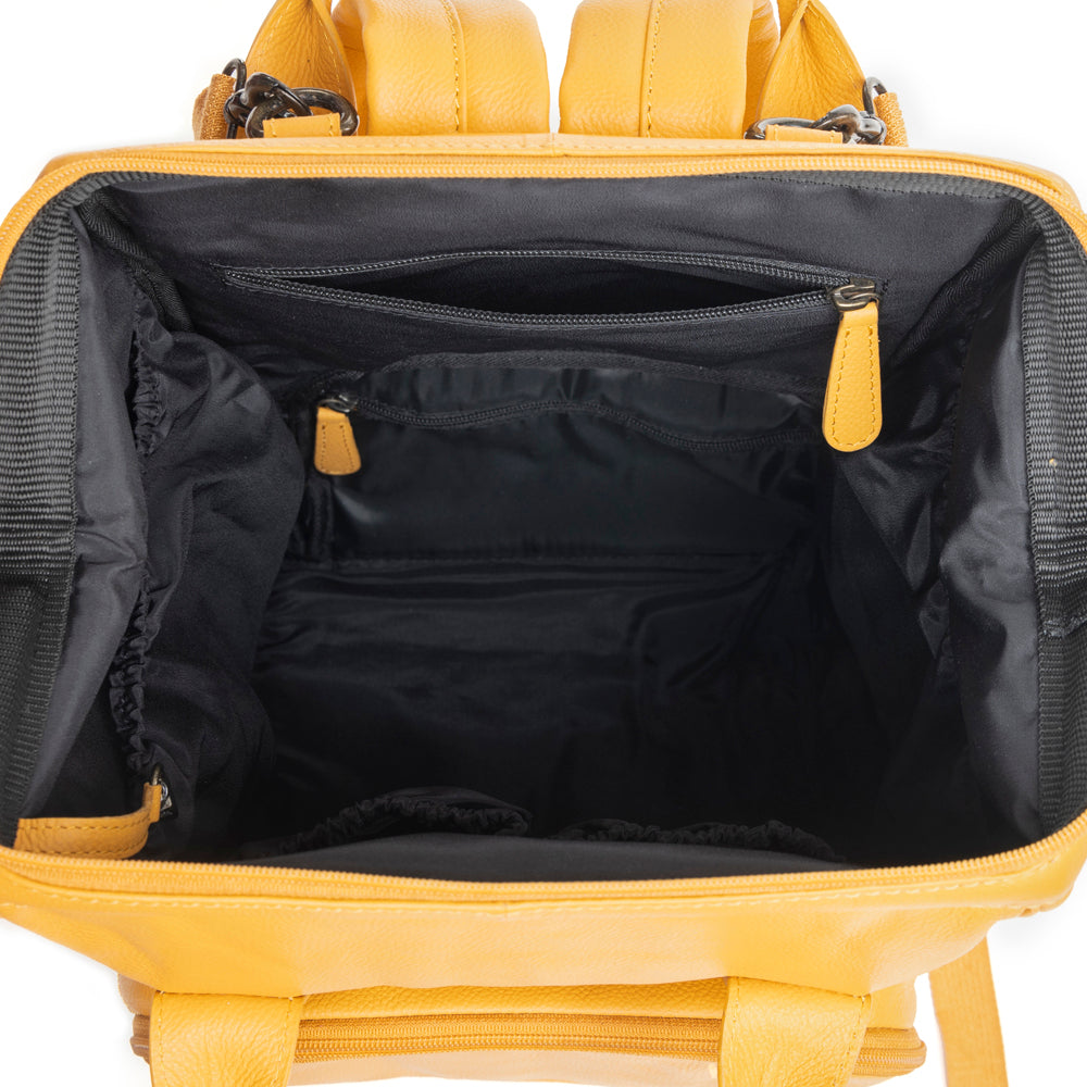 Canyon Colours Leather Diaper Backpack — Sunrise Yellow