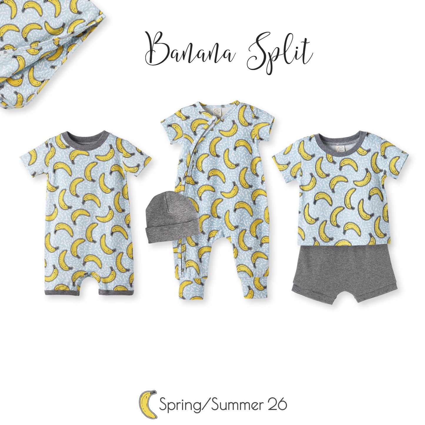 Banana Split Bamboo Tee + Cotton Shorts Set