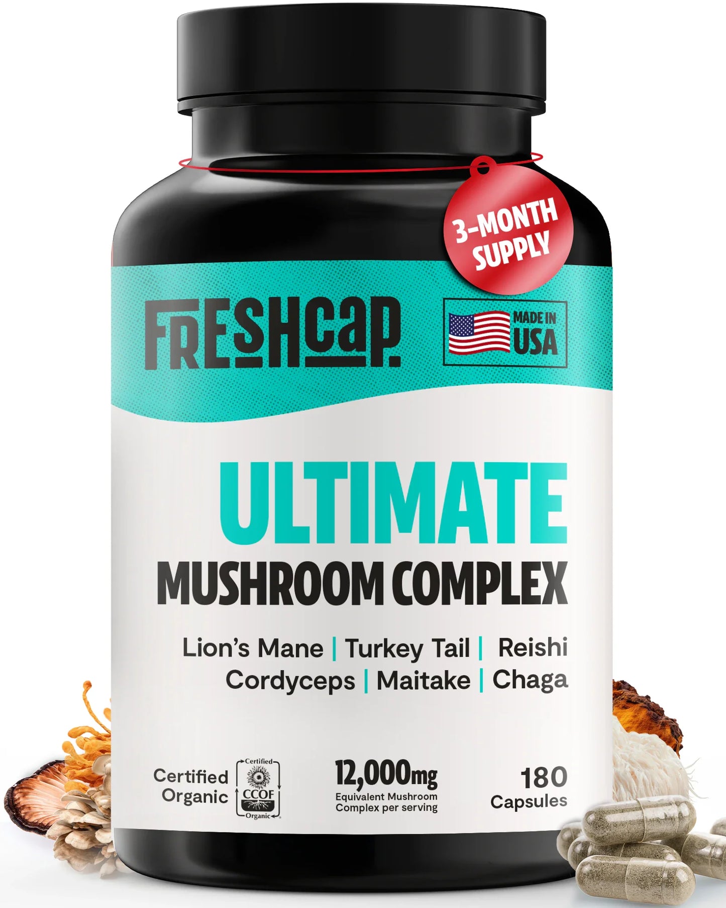 Organic Six-Mushroom Daily Capsules