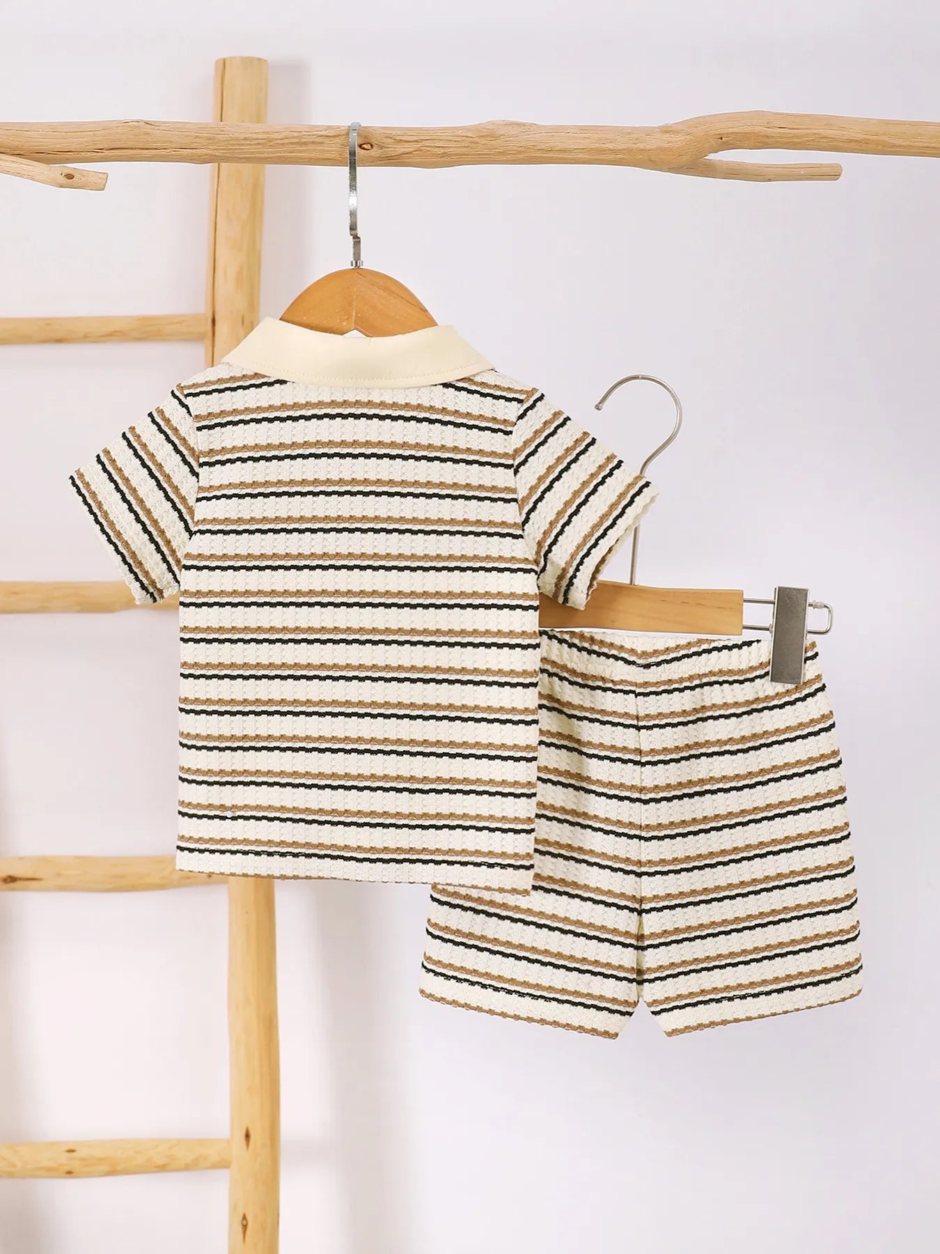 Striped Polo and Pants Set