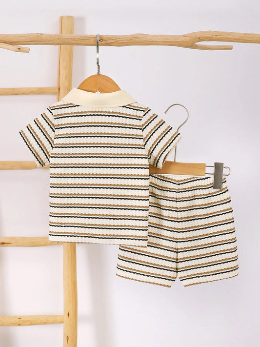 Striped Polo and Pants Set
