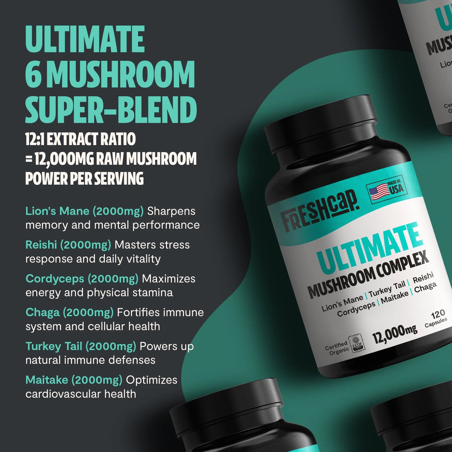 Organic Six-Mushroom Daily Capsules