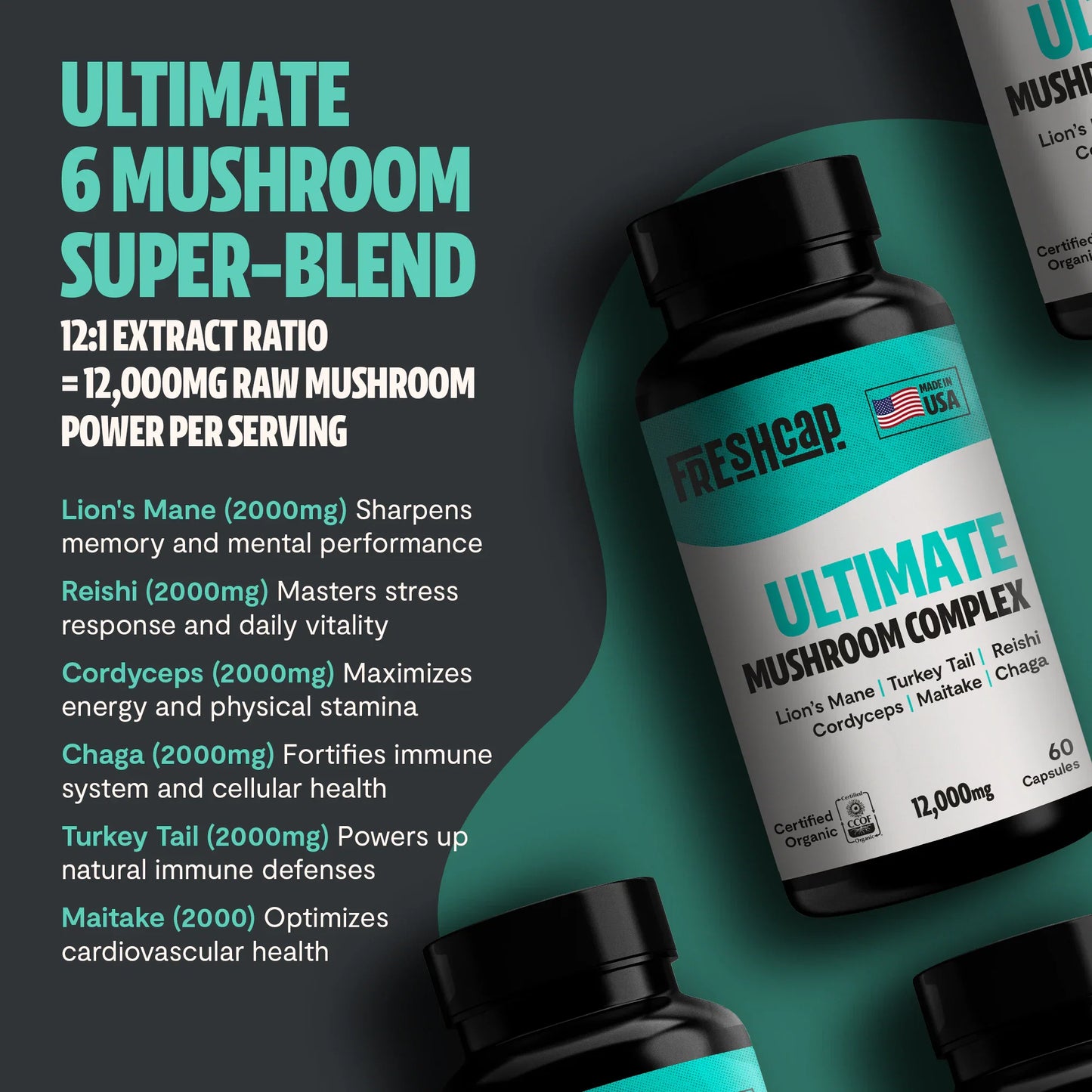 Organic Six-Mushroom Daily Capsules