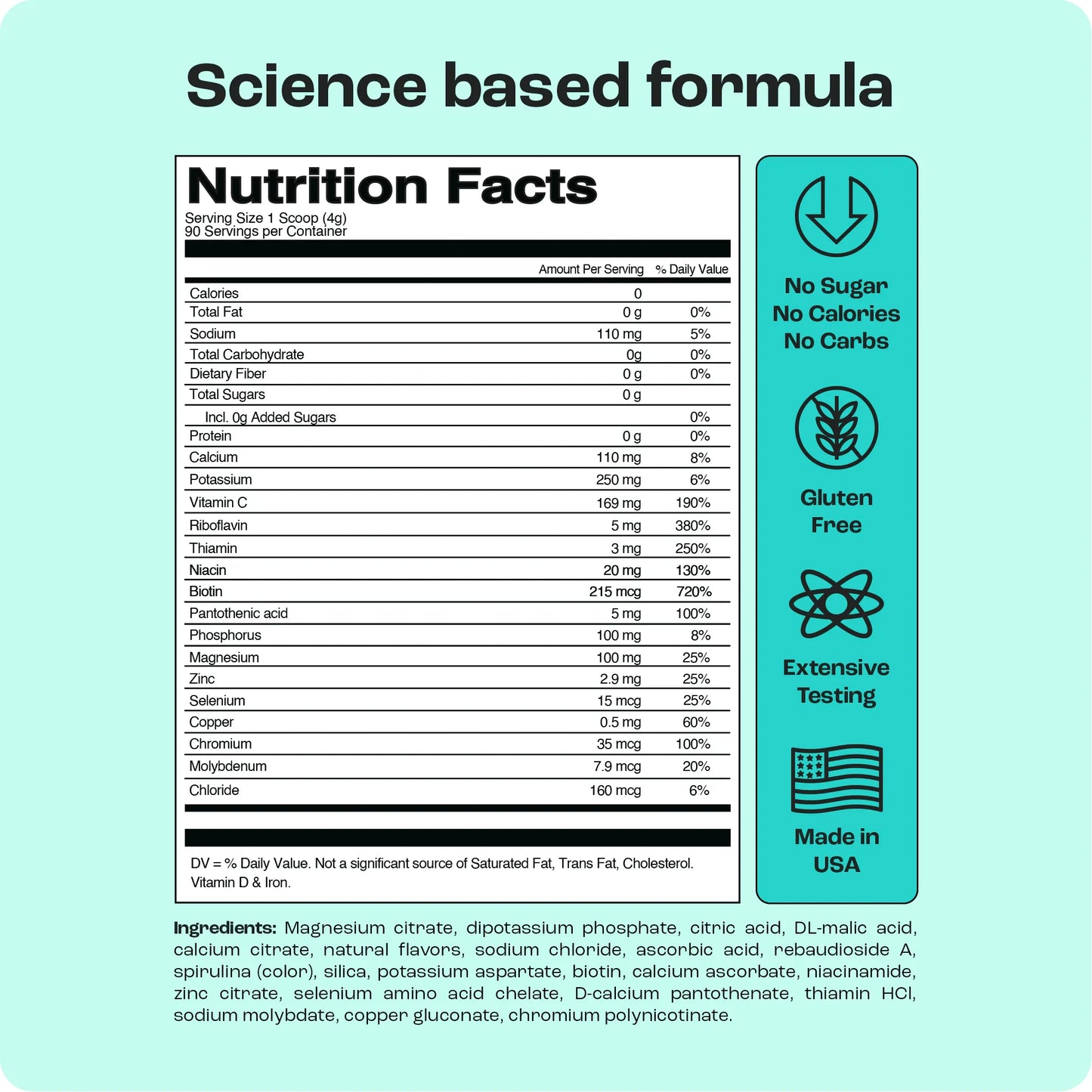 Sugar-Free Electrolyte Recovery Powder