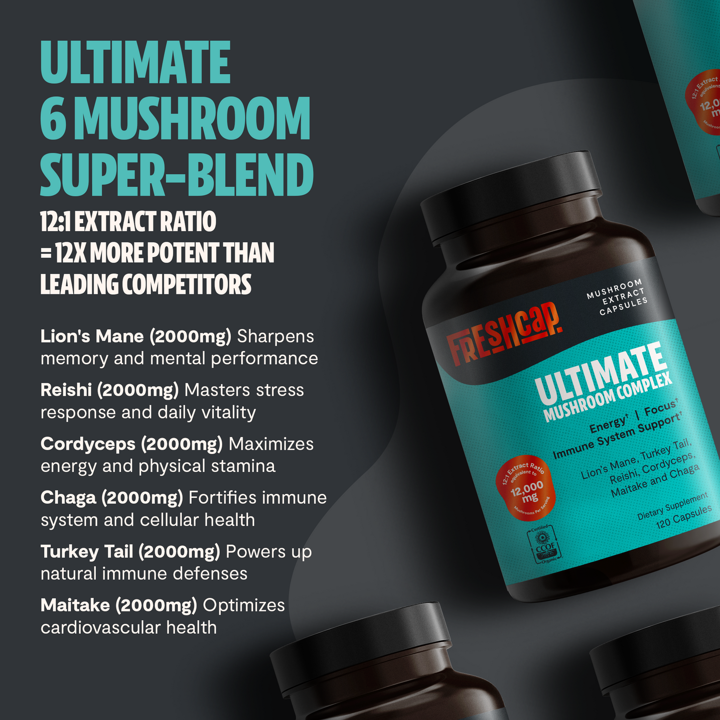 Organic Six-Mushroom Daily Capsules