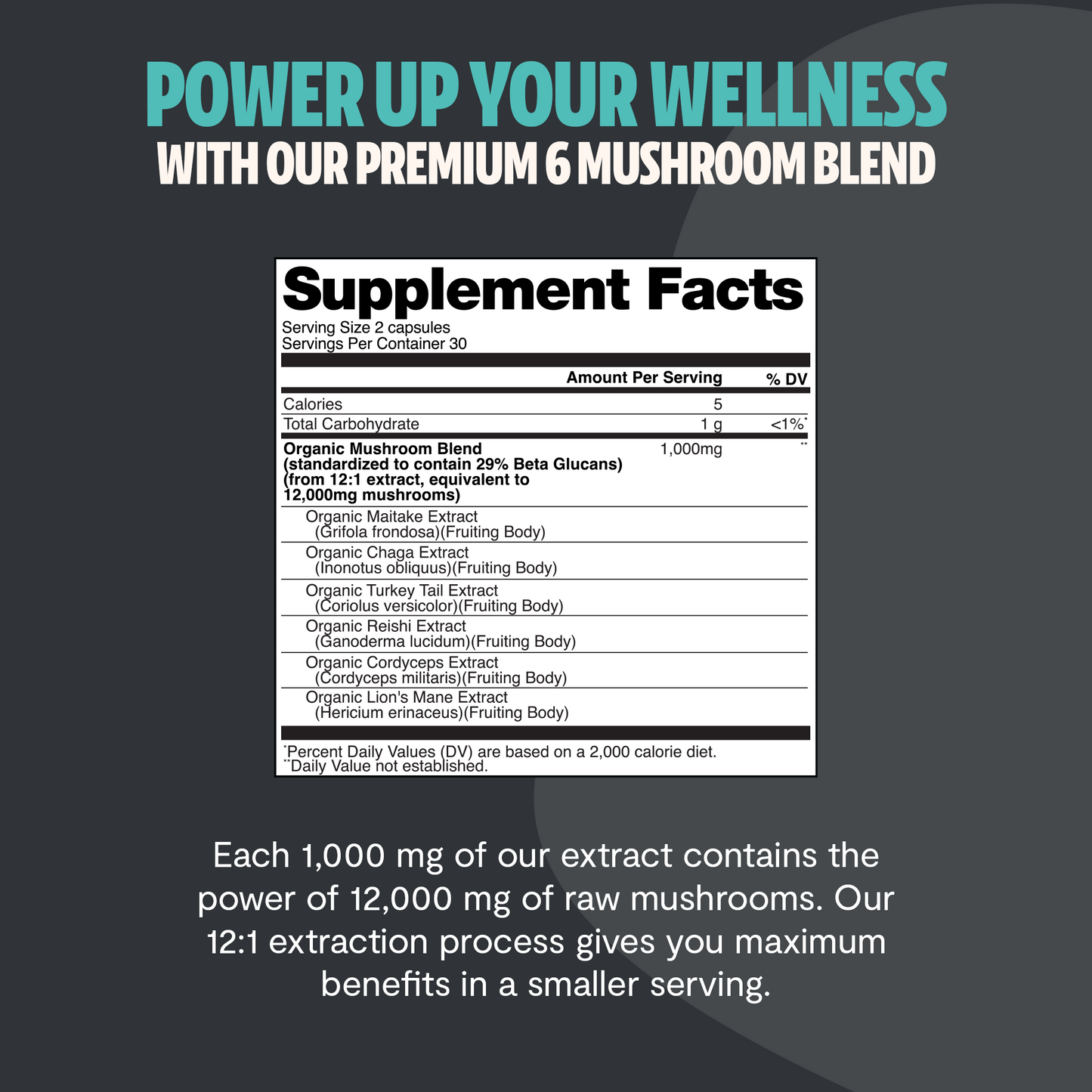 Organic Six-Mushroom Daily Capsules