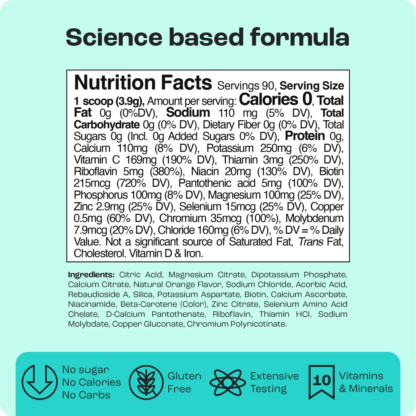 Sugar-Free Electrolyte Recovery Powder