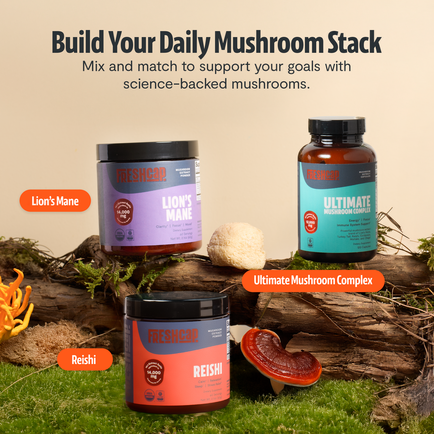 Organic Six-Mushroom Daily Capsules