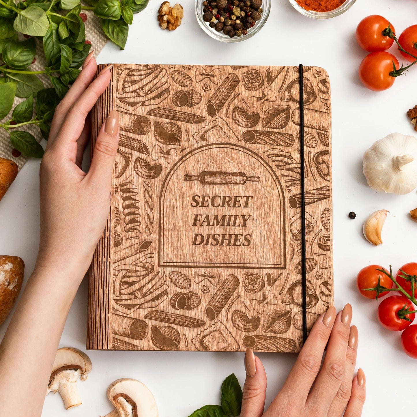 Wooden Recipe Book for Pasta