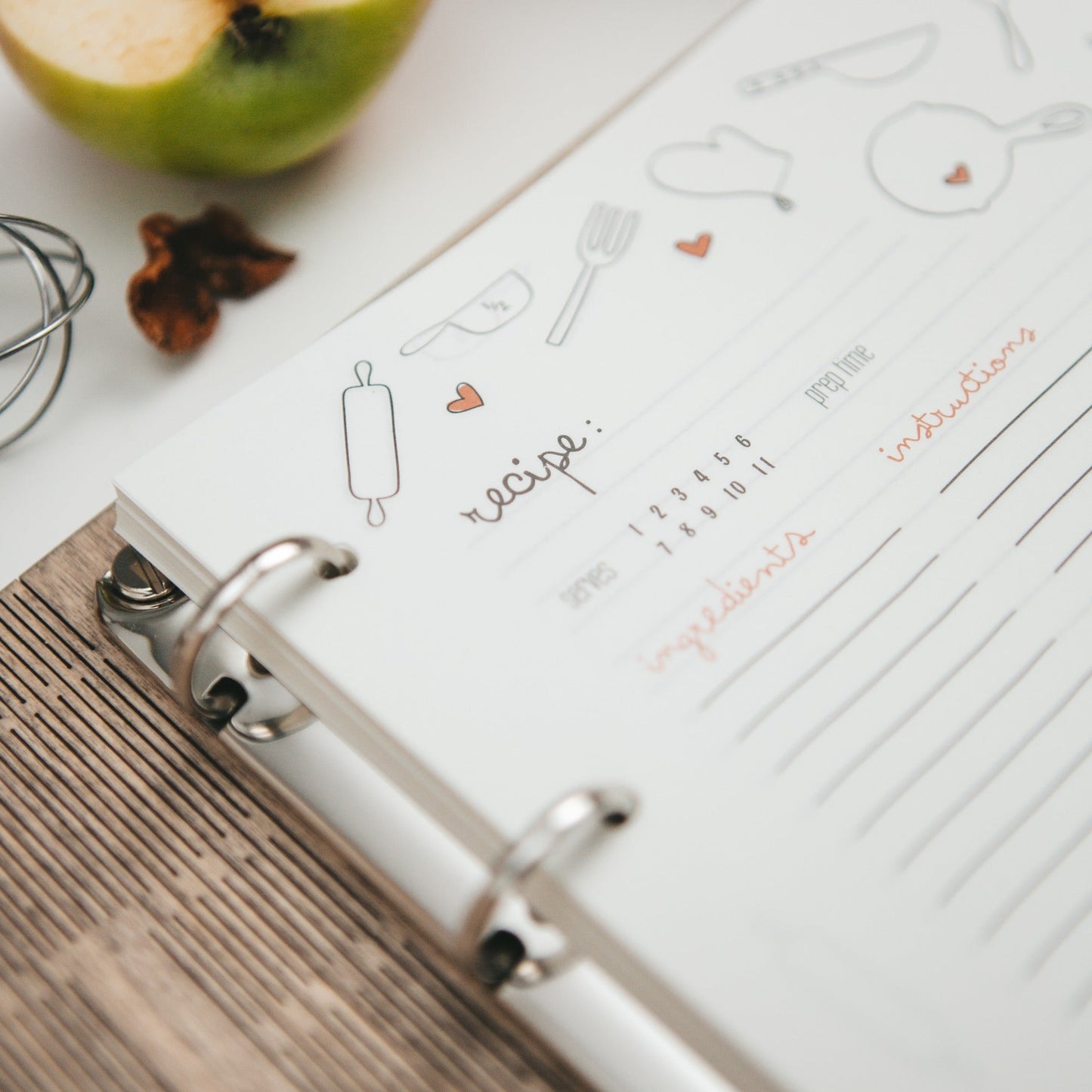 Wooden Recipe Book for Seafood
