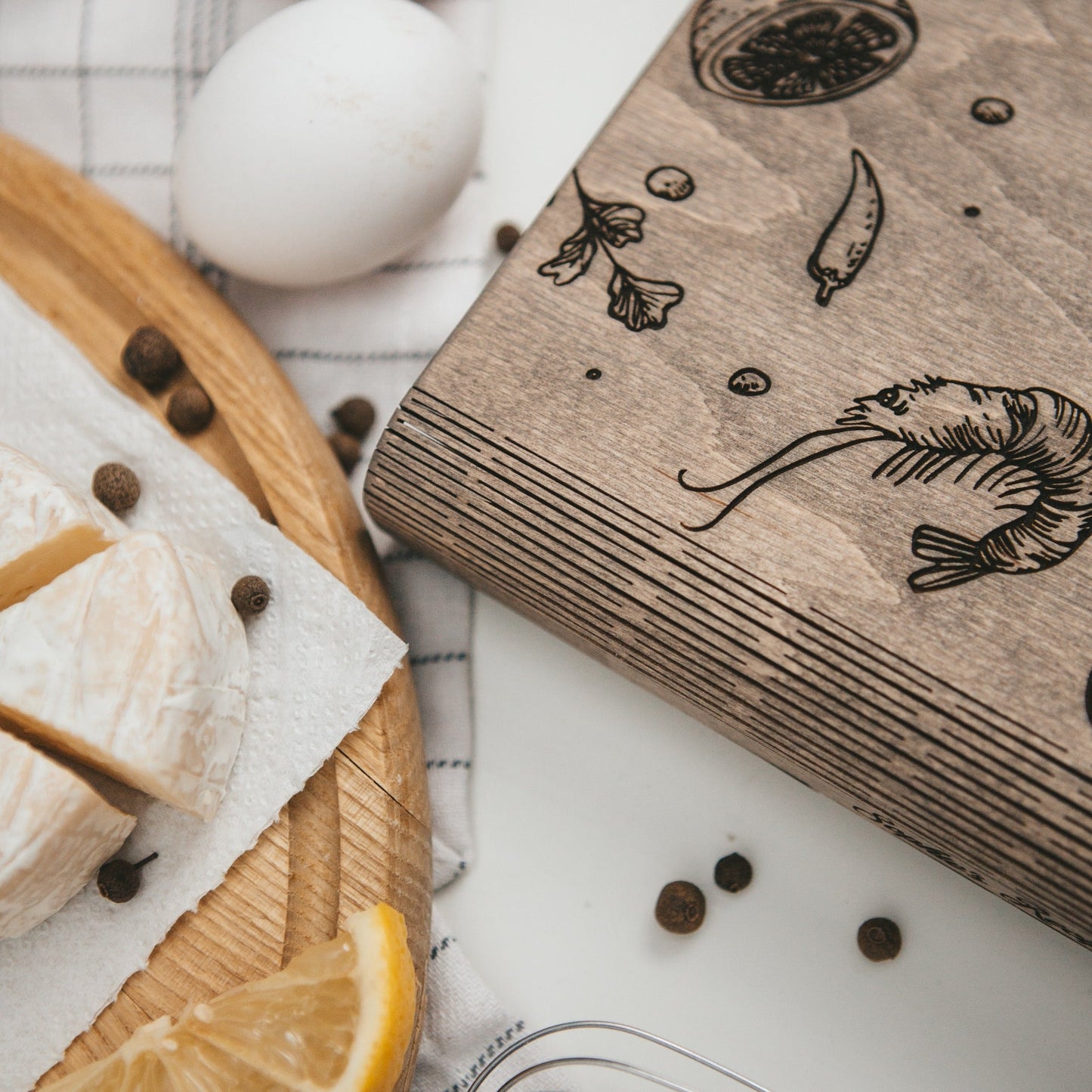 Wooden Recipe Book for Seafood