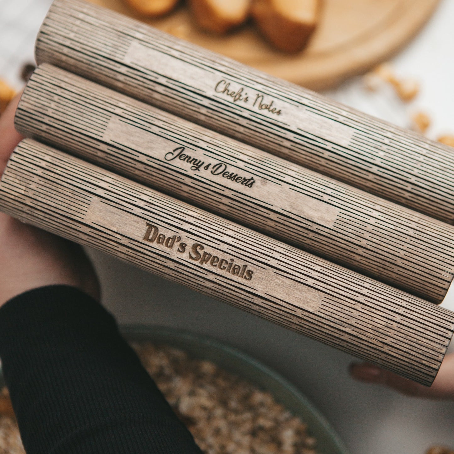 Wooden Recipe Book for Seafood